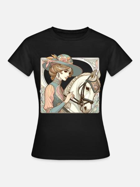 Dressurreiten Pferd edel Art Nouveau Geschenk - T-shirt dam - svart