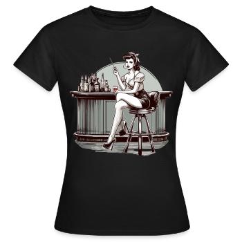 Rockabilly Femme Bar Boisson RocknRoll Cadeau - T-shirt Femme - noir - Devant - AI Model Female 172 dark (172cm)