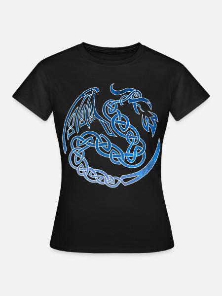 Galaktischer keltischer Drache - Frauen T-Shirt - Schwarz