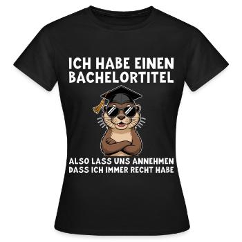 Baccalauréat - Funny Otter Baccalauréat - T-shirt Femme - noir - Devant - AI Model Female 172 dark (172cm)