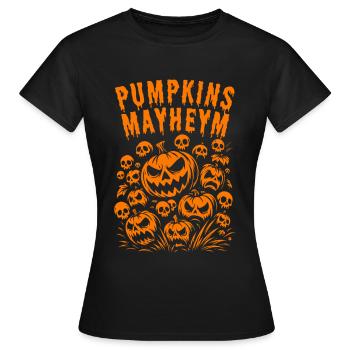 Kürbisse Chaos Halloween Silhouette - Frauen T-Shirt - Schwarz - Vorne - AI Model Female 172 dark (172cm)