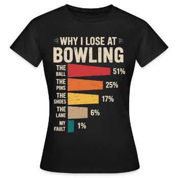Bowling - T-shirt Femme - noir - Devant - AI Model Female 172 dark (172cm)