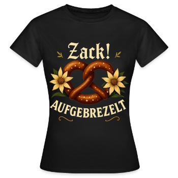 Zack Dressed Up Pretzel Edelweiss Shirt - Women's T-Shirt - black - Front - AI Model Female 172 dark (172cm)