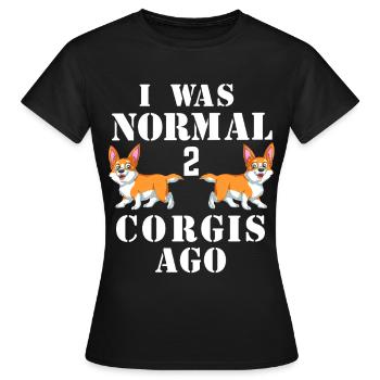 J’étais normal il y a 2 corgis Chemise drôle de corgi - T-shirt Femme - noir - Devant - AI Model Female 172 dark (172cm)
