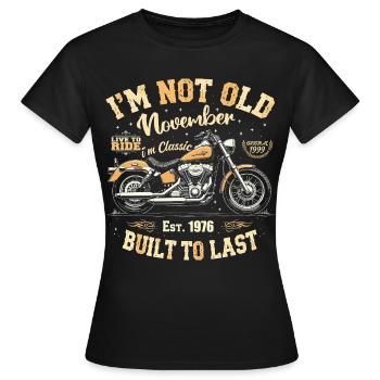 Oldtimer November 1976 Geboren Jahrgang Geburtstag - Frauen T-Shirt - Schwarz - Vorne - AI Model Female 172 dark (172cm)