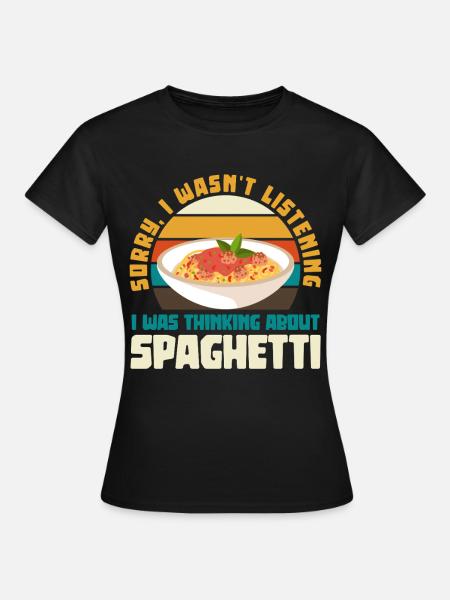 Spaghetti Denkpause Retro - Frauen T-Shirt - Schwarz