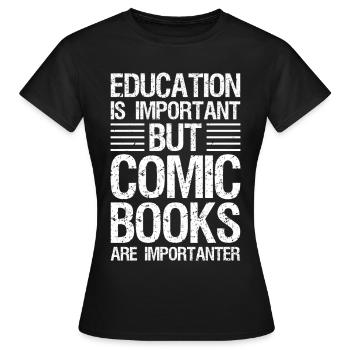 Cool Comic Book Art For Men Women Comic Book - Women's T-Shirt - black - Front - AI Model Female 172 dark (172cm)