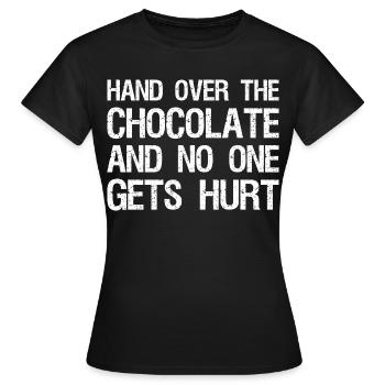 Remettez le chocolat et personne ne sera blessé - T-shirt Femme - noir - Devant - AI Model Female 172 dark (172cm)