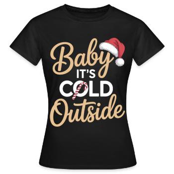 Bébé il fait froid dehors T-shirt de Noël - T-shirt Femme - noir - Devant - AI Model Female 172 dark (172cm)