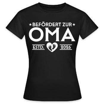 Pregnancy announcement 2026 Expectant grandma - Women's T-Shirt - black - Front - AI Model Female 172 dark (172cm)