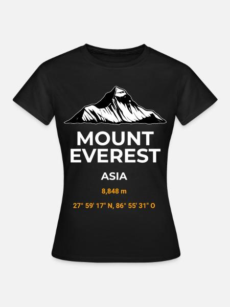 Mount Everest Hoodie T-Shirt Outdoor merch - Frauen T-Shirt - Schwarz