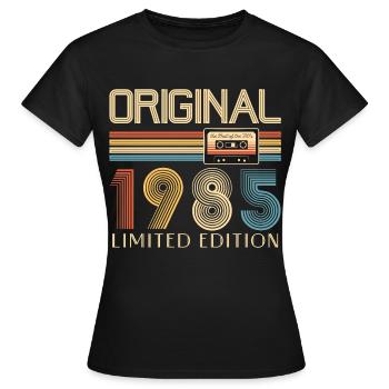 40e anniversaire 40 ans Original 1985 - T-shirt Femme - noir - Devant - AI Model Female 172 dark (172cm)