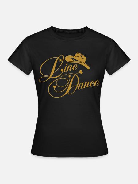 Line Dance Gold Western Logo - Frauen T-Shirt - Schwarz