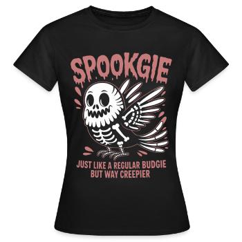 Spukbudgie Skelett Vogel Wellensittich - Frauen T-Shirt - Schwarz - Vorne - AI Model Female 172 dark (172cm)