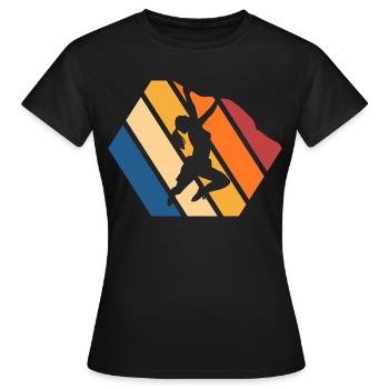 Dynamische Streetdance Silhouette - Frauen T-Shirt - Schwarz - Vorne - AI Model Female 172 dark (172cm)
