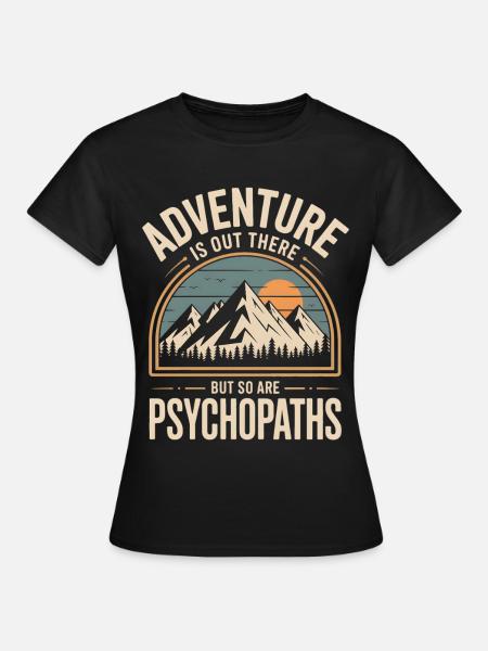 Adventure Berglandschaft Retro Motiv - Frauen T-Shirt - Schwarz