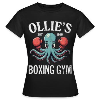 Ollies Boxhalle - Frauen T-Shirt - Schwarz - Vorne - AI Model Female 172 dark (172cm)