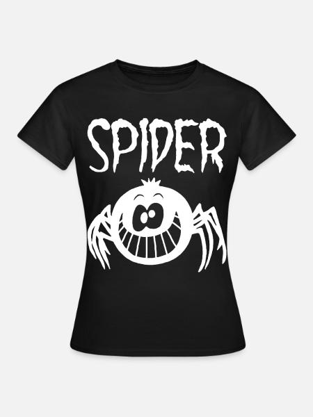 Lustige schwarze Spinne - Frauen T-Shirt - Schwarz