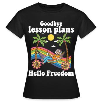 Au revoir, enseignante, retraitée, femmes - T-shirt Femme - noir - Devant - AI Model Female 172 dark (172cm)