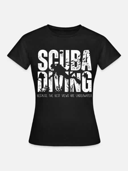 Tauchen Unterwasseransichten - Frauen T-Shirt - Schwarz