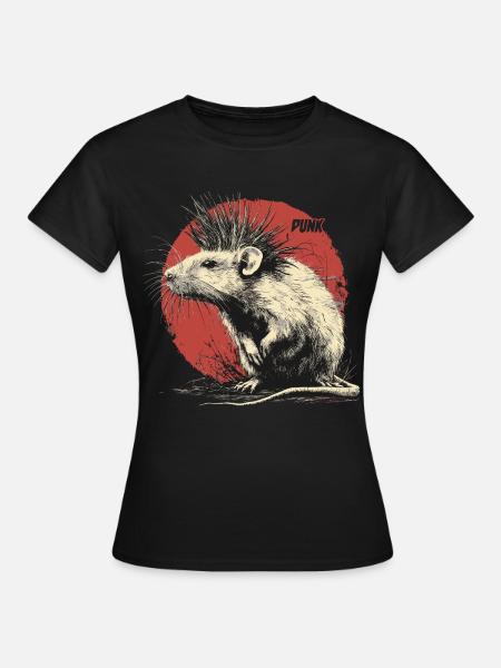 Punkrock Ratte - Frauen T-Shirt - Schwarz