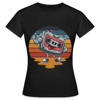 Cassette - Women's T-Shirt - black - Front - AI Model Female 172 dark (172cm)