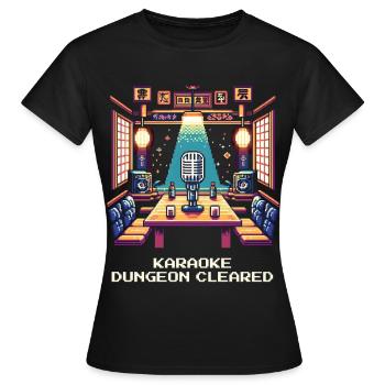 Karaoke-Dungeon geschafft | Tokio Nachtleben - Frauen T-Shirt - Schwarz - Vorne - AI Model Female 172 dark (172cm)