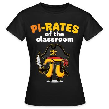Pi-rates of the Classroom Math Teacher - Women's T-Shirt - black - Front - AI Model Female 172 dark (172cm)