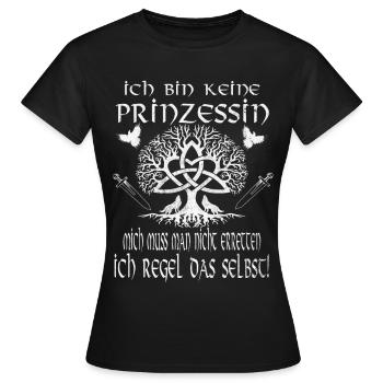 Wikiking Shield Maiden I'm Not a Princess - Women's T-Shirt - black - Front - AI Model Female 172 dark (172cm)