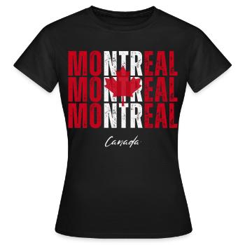 Montréal Canada, j’adore Montréal - T-shirt Femme - noir - Devant - AI Model Female 172 dark (172cm)