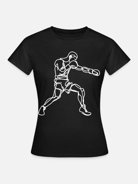 Boxer Zeichnung - Frauen T-Shirt - Schwarz