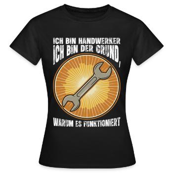 Handwerker Spruch Sonne Schraubenschlüssel - Frauen T-Shirt - Schwarz - Vorne - AI Model Female 172 dark (172cm)