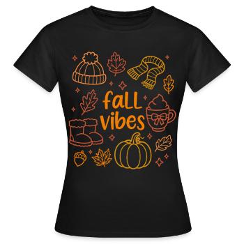 Fall Vibes - Women's T-Shirt - black - Front - AI Model Female 172 dark (172cm)