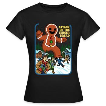 Angriff des Lebkuchens - Frauen T-Shirt - Schwarz - Vorne - AI Model Female 172 dark (172cm)
