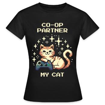 Co-op Partner: My Cat | Couch Co-Op - Women's T-Shirt - black - Front - AI Model Female 172 dark (172cm)