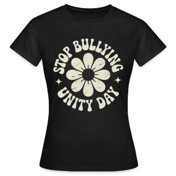 Gegen Mobbing Harmonie Zusammenhalt Botschaft - Frauen T-Shirt - Schwarz - Vorne - AI Model Female 172 dark (172cm)