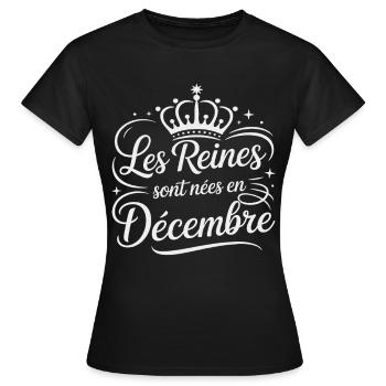 The Queens were born in December Anniversary - Women's T-Shirt - black - Front - AI Model Female 172 dark (172cm)