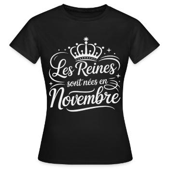 The Queens were born in November Anniversary - Women's T-Shirt - black - Front - AI Model Female 172 dark (172cm)