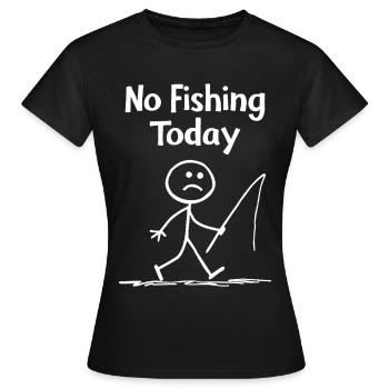 Frustration liée à la pêche – pas de pêche aujourd’hui - T-shirt Femme - noir - Devant - AI Model Female 172 dark (172cm)