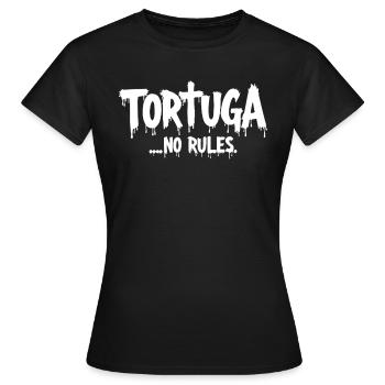 Tortuga – Pas de règles - T-shirt Femme - noir - Devant - AI Model Female 172 dark (172cm)