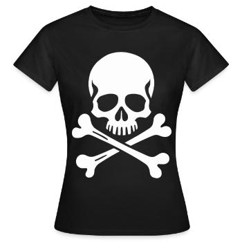 Crâne Jolly Roger classique - T-shirt Femme - noir - Devant - AI Model Female 172 dark (172cm)