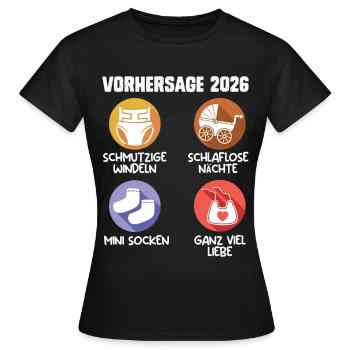 Bientôt maman PRÉDICTION 2026 Drôle - T-shirt Femme - noir - Devant - AI Model Female 172 dark (172cm)