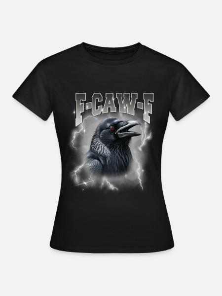 F-Caw-E Rabensturm Graphik - Frauen T-Shirt - Schwarz