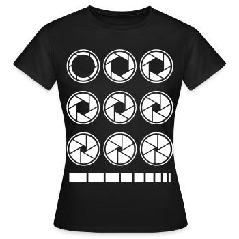 Aperture Exposure Time – Photography & Camera - Women's T-Shirt - black - Front - AI Model Female 172 dark (172cm)
