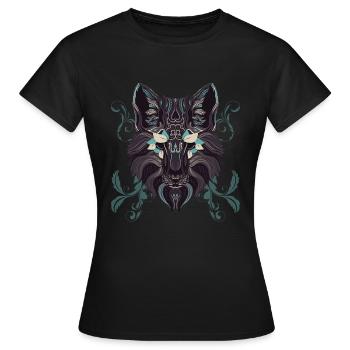 Loup Ornemental Turquoise - T-shirt Femme - noir - Devant - AI Model Female 172 dark (172cm)