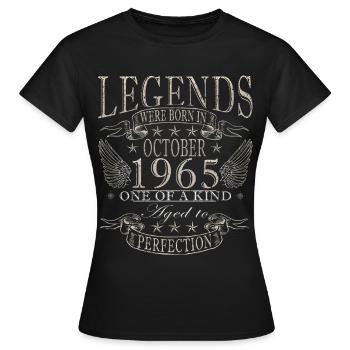 october 1965 anniversary october 1965 october - Women's T-Shirt - black - Front - AI Model Female 172 dark (172cm)