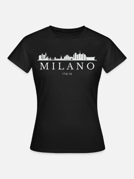 Mailand Skyline, Mailand, Italien - Frauen T-Shirt - Schwarz