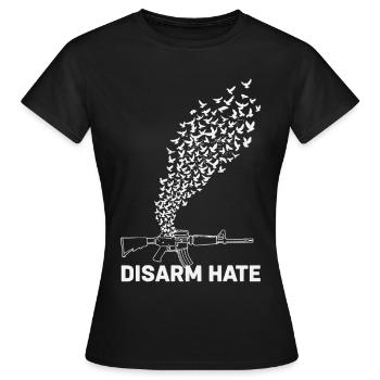 Désarmer Haine Paix Les colombes se lèvent dans la liberté - T-shirt Femme - noir - Devant - AI Model Female 172 dark (172cm)