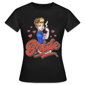 Mariée Pin Up - T-shirt Femme - noir - Devant - AI Model Female 172 dark (172cm)