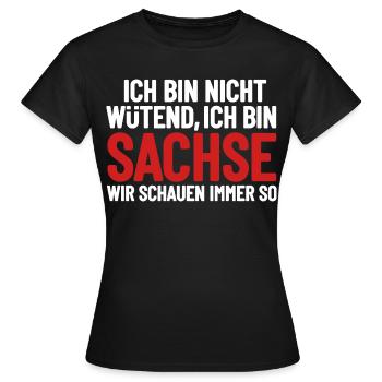 Je ne suis pas en colère, je suis Saxon - T-shirt Femme - noir - Devant - AI Model Female 172 dark (172cm)